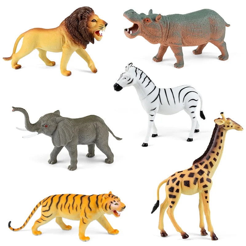 2020 New Wild Simulation Animal Model Toys Children Early Education Perception Intellective Toys Static 6 Pack