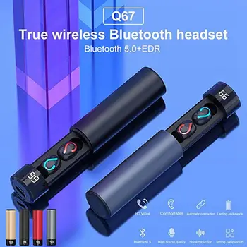 

For HBQ Q67 Bluetooth 5.0 Earbuds TWS Pull Type Intelligent LED Screen Wireless Stereo Earphone with Power Charging Case