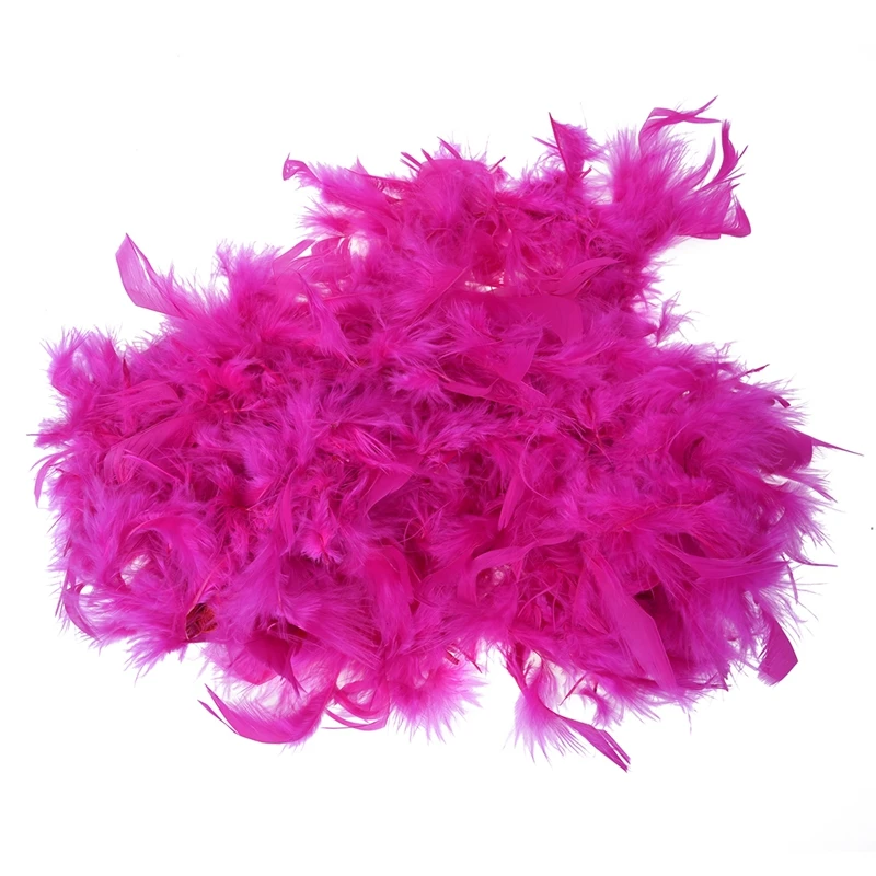 2m Feather Boas Fluffy Craft Costume Dressup Wedding Party Home Decor(Hot Pink