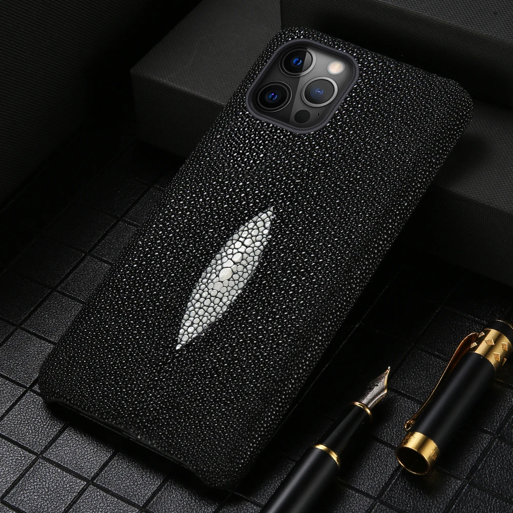 Genuine Stingray Leather Phone Case for iPhone 12