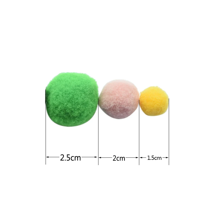 Mixed Pompoms Ball 15mm 20mm 25mm For DIY Crafts Garment Decor Sewing Accessorie 100pcs pom poms craft supplies fluffy ball accessories