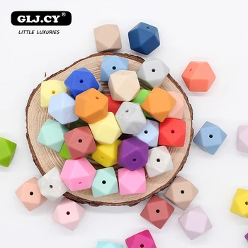 

17mm Silicone Beads Nursing Accessorie 10pc Colorful Silicone Hexagon Bead Montessori Toys Baby Nursing Accessories