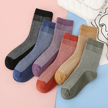 

Plaid Kawaii Women Socks Cotton Crew Woman Sock Sox Striped Black Fashion Ladies Classic Lady Spring Vintage Calcetines Hombre