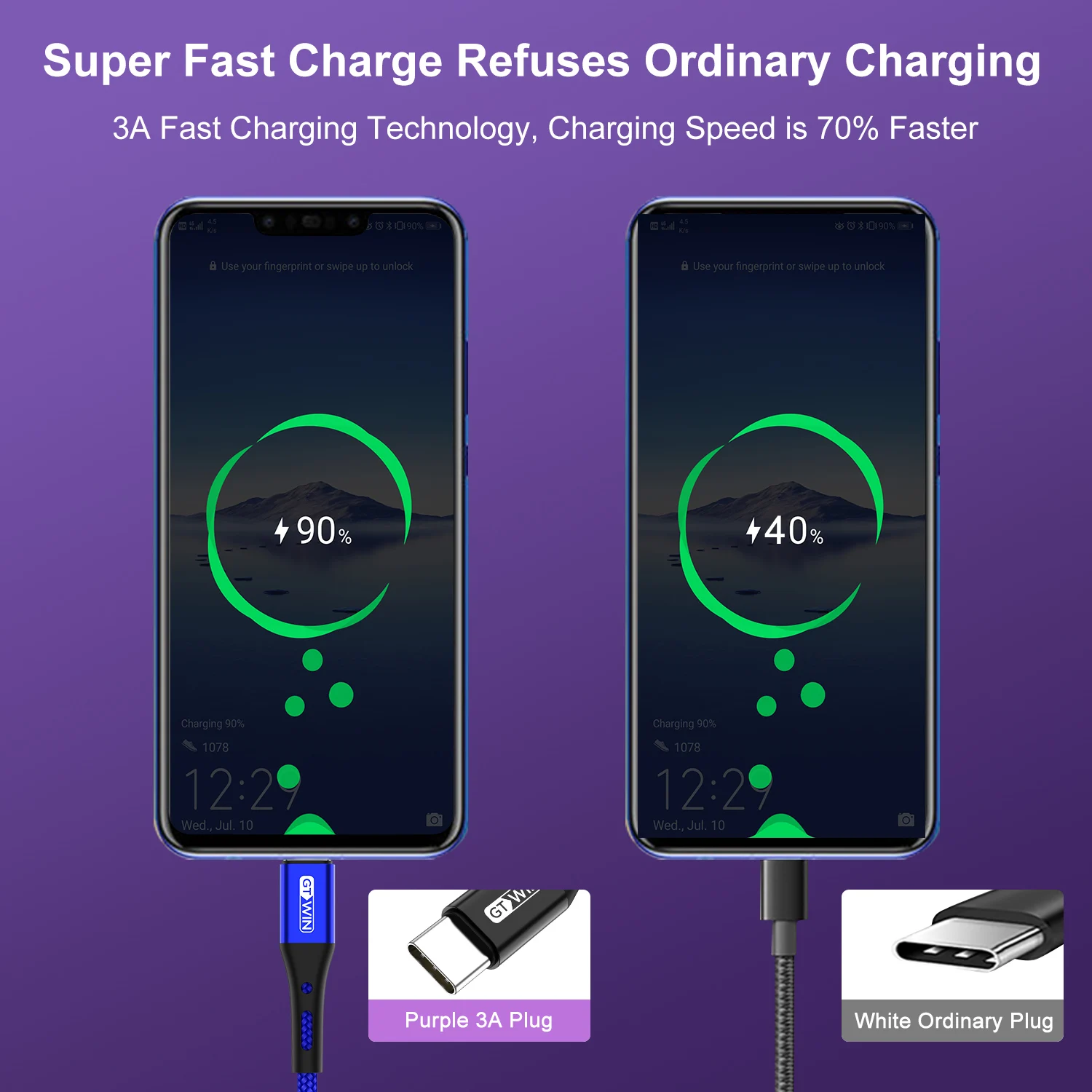 GTWIN 60 Вт USB Type C к кабель для быстрой зарядки PD c передачи данных Samsung Xiaomi Redmi Huawei