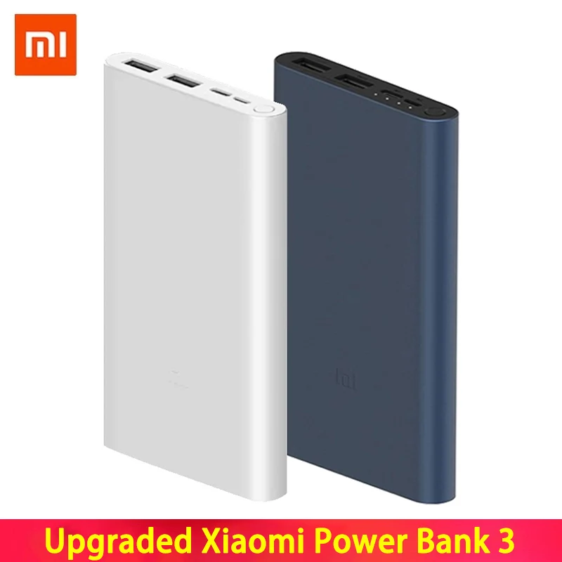 Xiaomi Mi Power Bank 3 10000 мА/ч внешняя батарея банк 18 Вт Quick Charge с разъемом USB Type-C для
