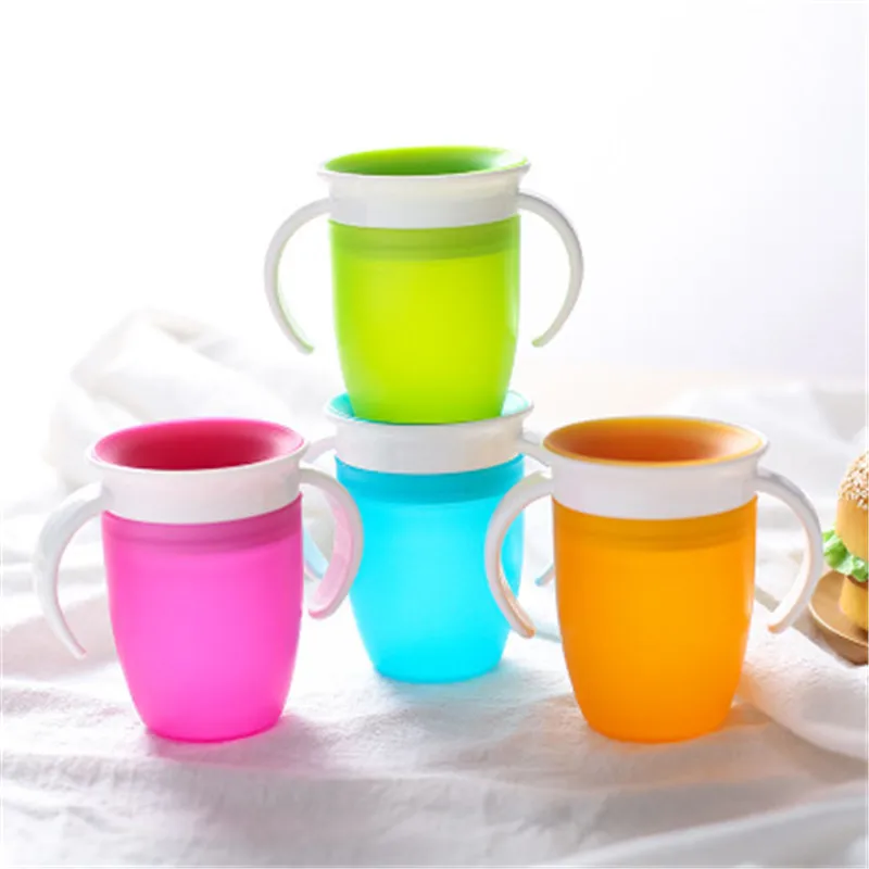 

Baby Cups Magic Learning Baby Feeding Drinking Bottle Leakproof Child WaterBottle 240ml Learning Baby Bottle With Handle