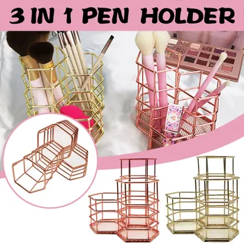 

Pencil Cup, Pen Holder, Wire Metal, 3 in 1 Desk Organizer Pencil Holder
