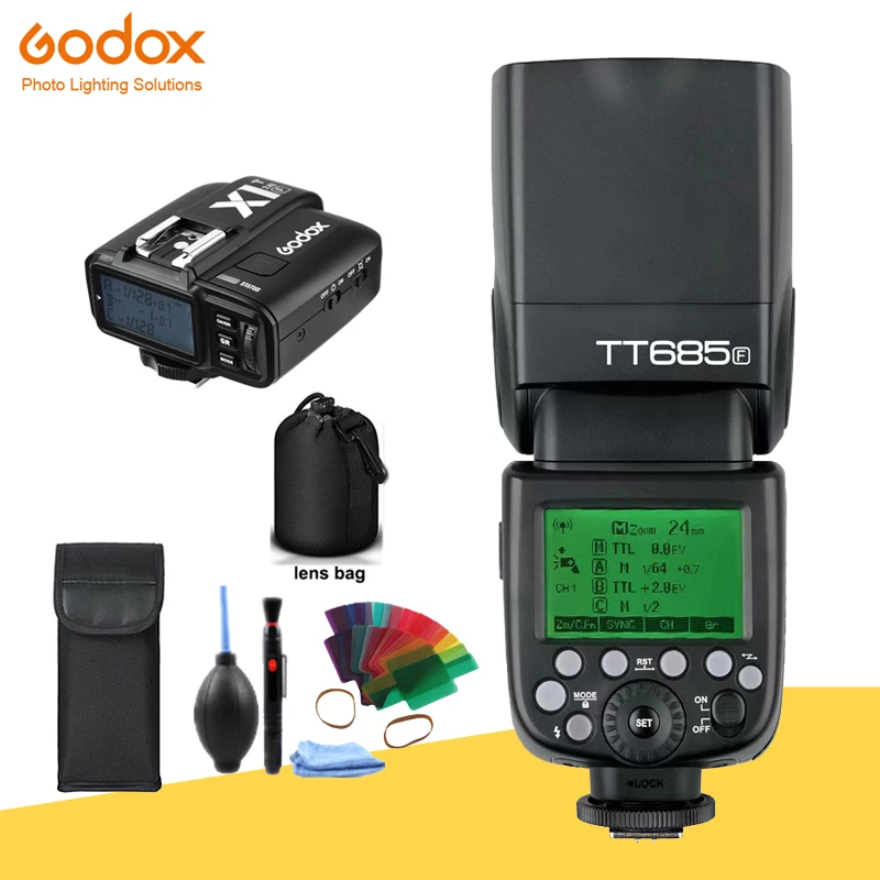 Беспроводная вспышка Godox TT685F TT685 Speedlite TTL 2 4G HSS 1/8000s для камеры Fujifilm X-Pro2 X 1/8 s 1/4G 1/8G