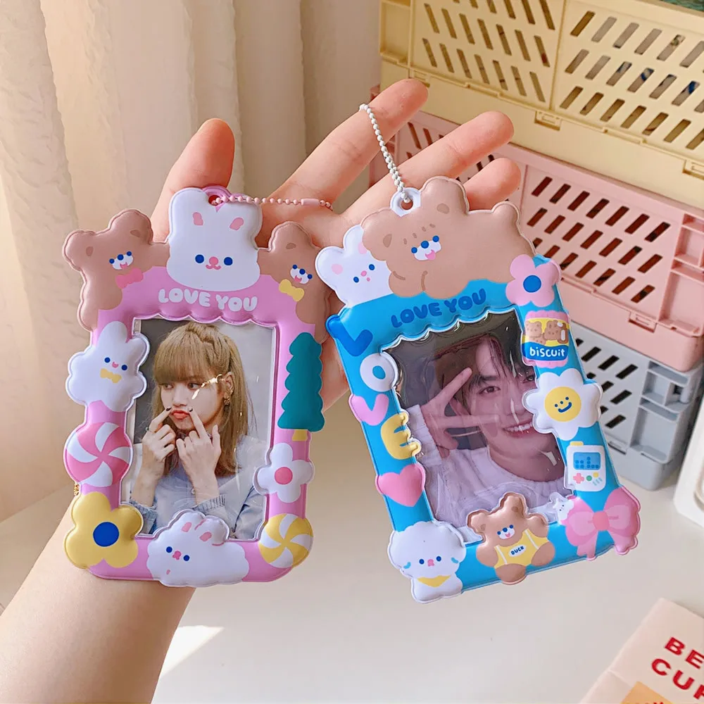 Kawaii idol Photocard Holder With Chain Student Campus Meal Card Bus ...