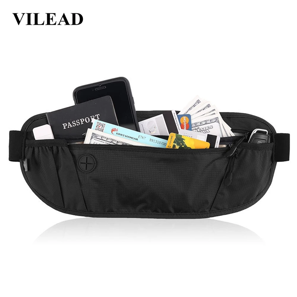 

Vilead Nylon Waterproof Breathable Running Bag Thin Anti RFID Cellphone Sports Fitness Waist Bag Men Women Outdoor Travel Bag