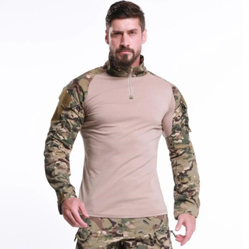 Frog Camouflage T-shirt Men Quick Dry Hiking Riding Training Fishing Tactical Long sleeve T Shirts 5XL Hunting Clothing Sport T Shirt Long Sleeve T Shirt
