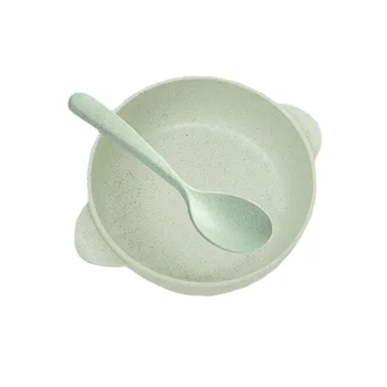 

Environmentally Friendly Wheat Straw Spoon Student Eating Bowl Heat Resistant Dual Handle Salad Rice Bowl Small Tableware Soup