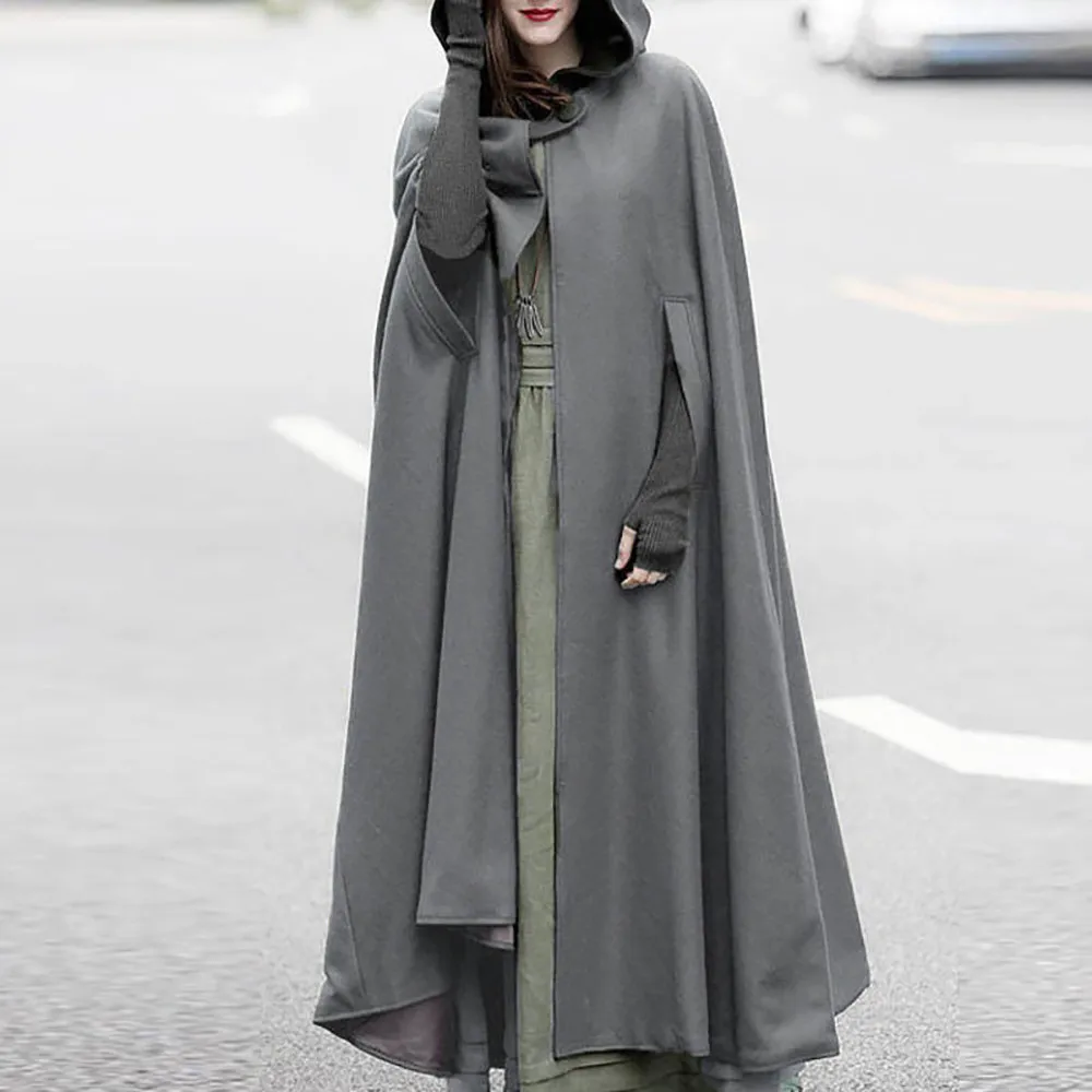 

Autumn Winter Casual Loose Trench coat Open Front Cardigan Jacket Coat Cape Cloak Poncho Plus Size ropa mujer