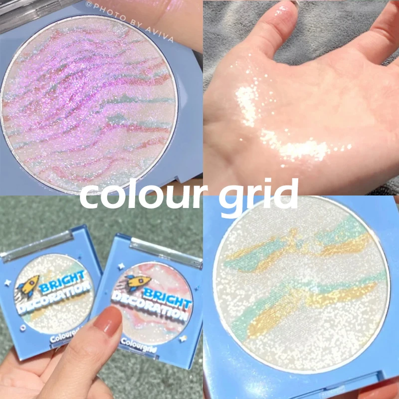 

Face Highlighter Bronzer Palette Shimmer Glitter Makeup Blush Cheek Blusher Contour Palette Face Blusher Highlight Cosmetic