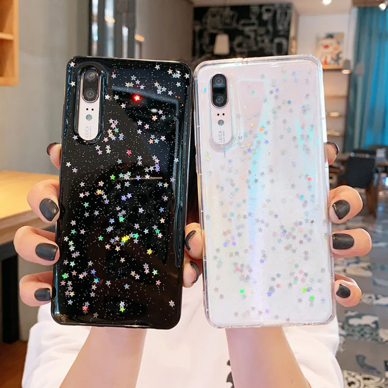 Блестящий чехол со звездным небом мягкий силиконовый для huawei P10 Plus P9 P8 Lite 2017 Honor 20
