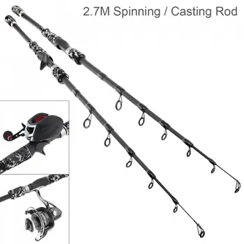 

2.7m Gray Camouflage Color Carbon Fiber Lure Fishing Rod Spinning Casting Rod Telescopic Ultra Light Fishing Pole Lure Tackle