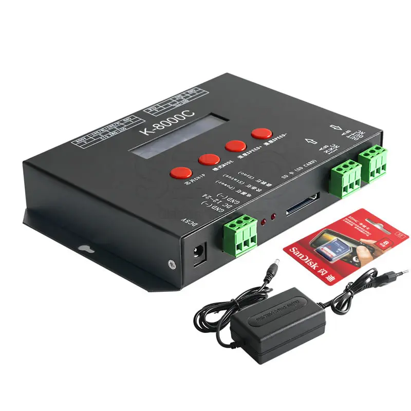 Программируемый светодиодный пиксельный контроллер DMX/SPI для SD-карты |