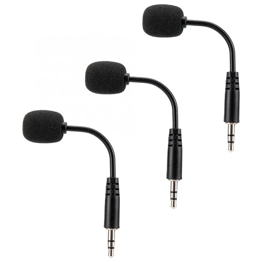 

3PCS 3.5mm Jack Adjustable Flexible Extended Mini Microphone for Computer Mobile Phone Desktop Mic
