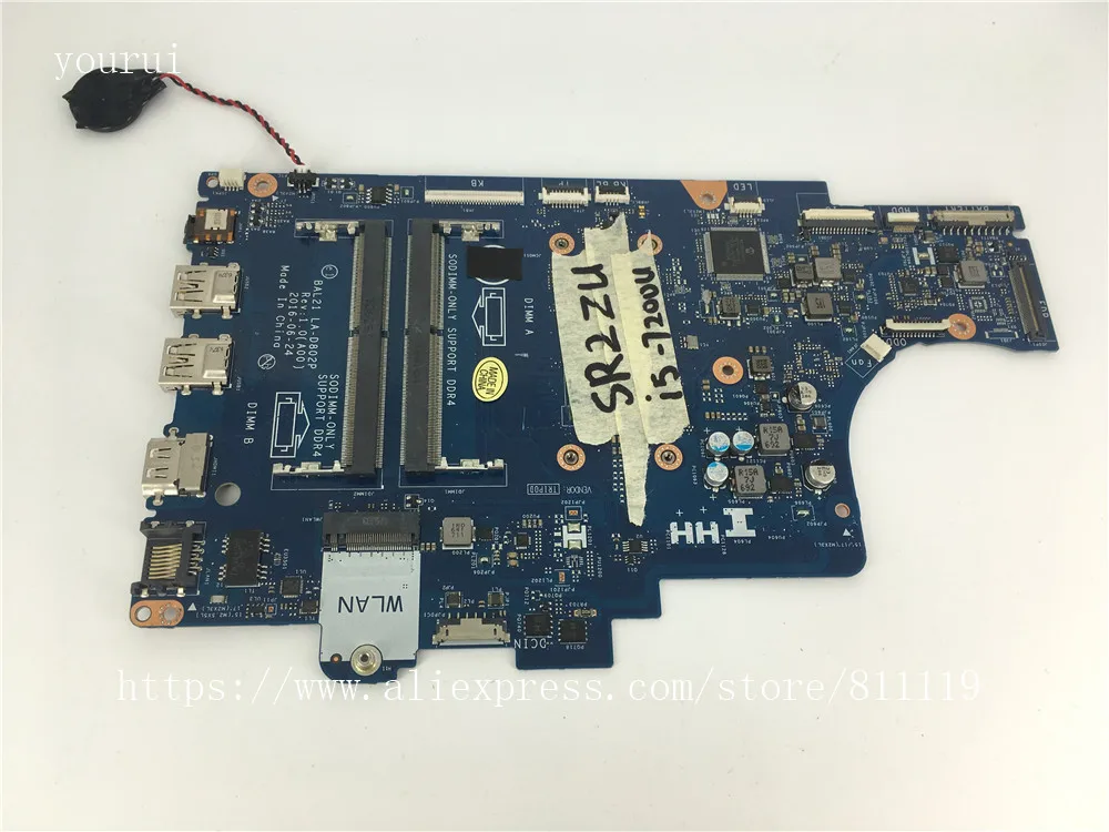 yourui High quality For motherboard Dell inspiron 5567 5767 BAL21 LA-D802P with i5-7200u CPU DDR4 Tested | Компьютеры и офис