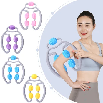 

5 Wheels Foam Shaft Roller Ring Muscle Relaxer Lean Leg Arms Neck Massage Yoga Body Shaping Wheels Fitness Device For Sports