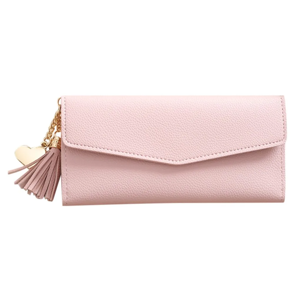 

Women S Trend Solid Color Long Fringed Leather Card Wallet Leather Wallet Women Wallets Girls Wallet Cartera Mujer 