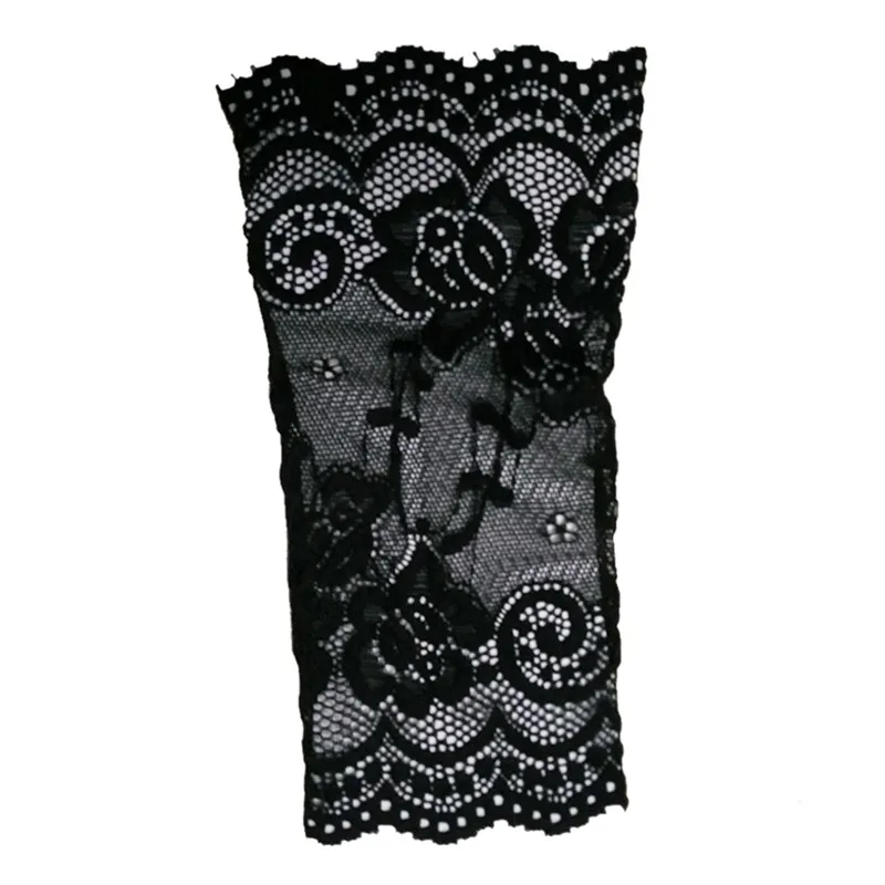 Мягкие перчатки женские короткие черные кружевные перчатки без пальцев сетчатые готические нарядные платья Свадебные колготки чулки