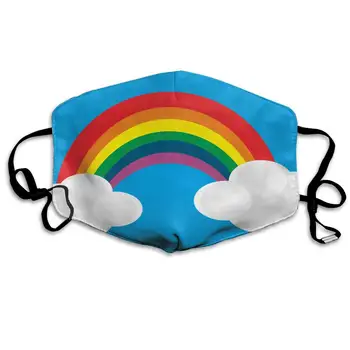 

Polyester Anti-dust Mouth Mask - Rainbow Clouds Washed Reusable Mouth-Muffle - Fashion Printed Face Masks for Outdoor Cycling
