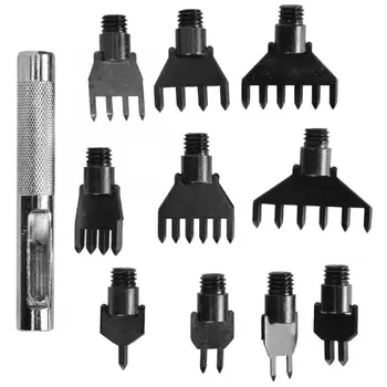 

Prong Chisel Carbon Steel Leather Carving Spacing Hole Punch DIY Belt Punching Tool Prong DIY Diamond Lacing Stitching Chisel