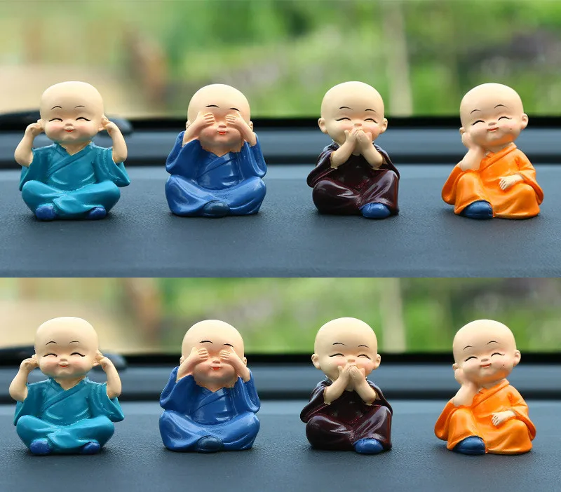 4 шт. милый автомобиль KongFu Monk интерьерный дисплей украшение автомобиля орнамент для сиденья дома прекрасный Декор Куклы Автомобильные украшения