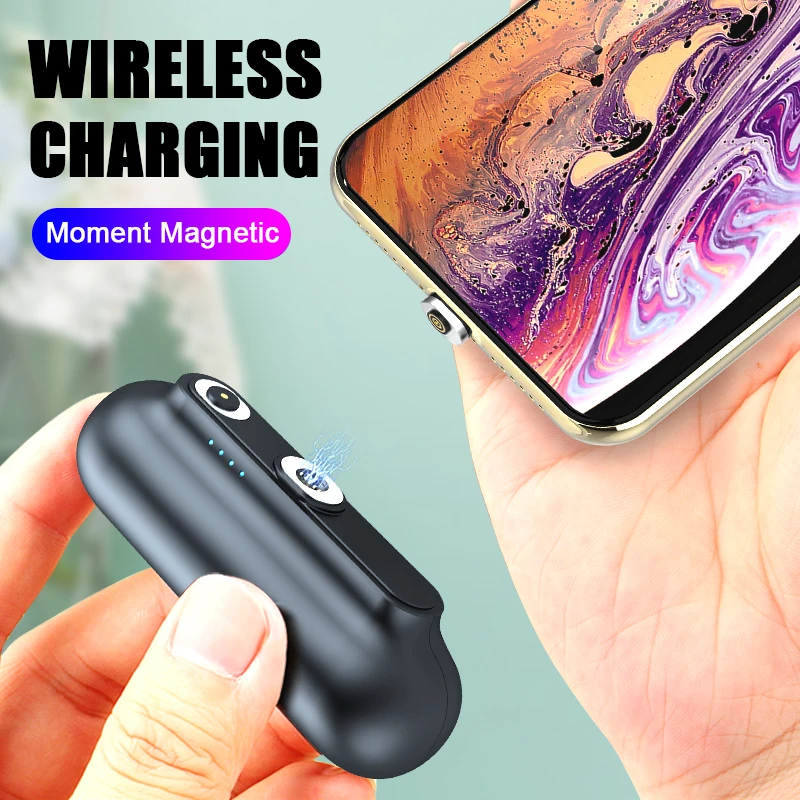 usb battery pack 2600mAh Magnetic External Battery Charger For iPhone 12 11 X 8 Plus Powerbank Portable For HuaWei Samsung Xiaomi Power Bank Case best portable charger