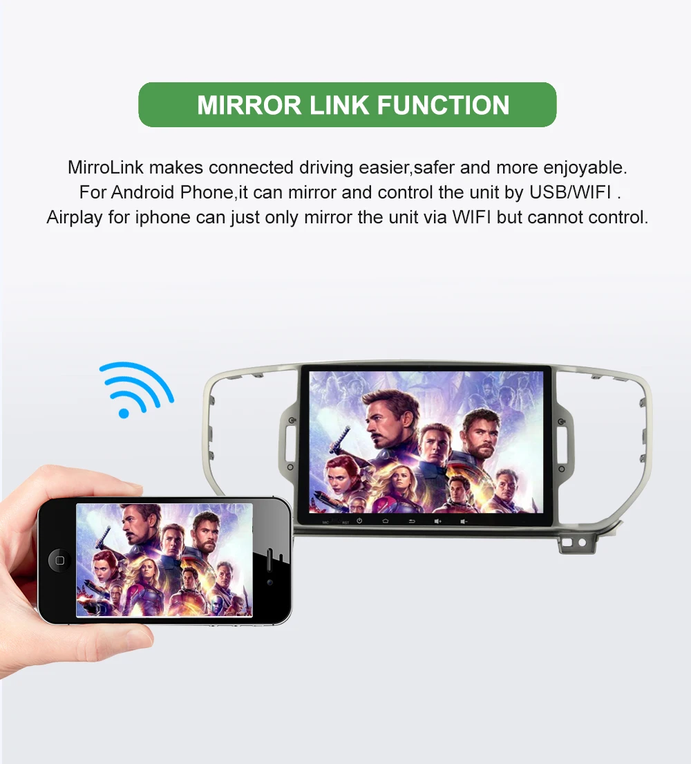 Discount 9" 2Din Full Touch Android 8.1 RAM2G+ROM32GB 1024*600 GPS Wifi Radio Audio Car Player universal For Kia Sportage R 2016 (NO DVD) 13