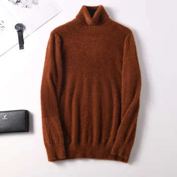 

2019 High quality Women Sweater Turtleneck soft Jumpers Mink cashmere Knitting Pullovers Winter New Pile collar Sweaters