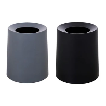 

Promotion! 2 Set Household Double-Layer Round Trash Can Office Living Room Kitchen Bathroom Double-Layer Trash Bin Waste Bins Wi