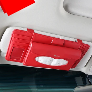 

1pcs For Audi a3 a4 a5 a6 s4 s5 s6 s7 c5 c6 Multi-function card holder Car Tissue Box PU Car Sun Visor Hanging Type Tissue Cover