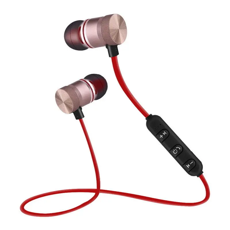 

Sports Wireless Earphone Microphone Bluetooth Earphone Button Control Wireless Gym Earpiece Metal Headphone