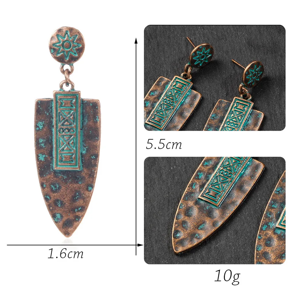 Vintage Ethnic Long Metal Leaf Big Drop Earrings for Women 2019 Bohemian Geometric Tassel Fringe Stones Women's Earring Jewelry (13)