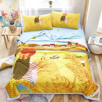 

Cartoon Children Summer Quilt Soft Cotton Air Conditioning Duvet Washable Adults Bed Bedspread Students Quilted Bed Quilt