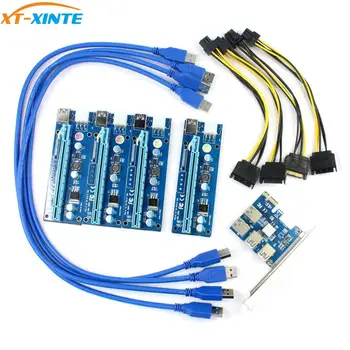

PCIe 1 to 4 PCI Express 16X slots Riser Card PCI-E 1X to External 4 PCI-e slot Adapter Port Multiplier Minning Card Add in Card