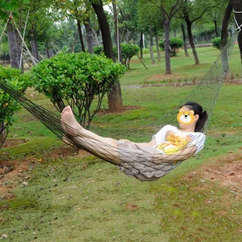 

Mesh Sleeping Beds Chairs Outdoor Garden Nylon Swing Beaches Hanging Net Hammock for Household Garden Decorations