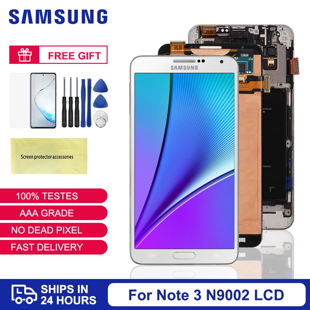 ЖК дисплей 5 7 дюйма Super AMOLED с сенсорным экраном и рамкой для SAMSUNG Galaxy Note3 N9000 N900A N9005