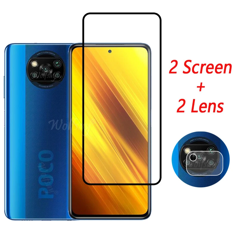 Закаленное стекло с полным покрытием для Xiaomi Poco X3 защита экрана NFC камеры