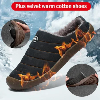 

Drop Shipping Anti-Slip Home slippers Adult Winter Warm Lined Slippers with Thick Sole breathable comfortable cotton slippers