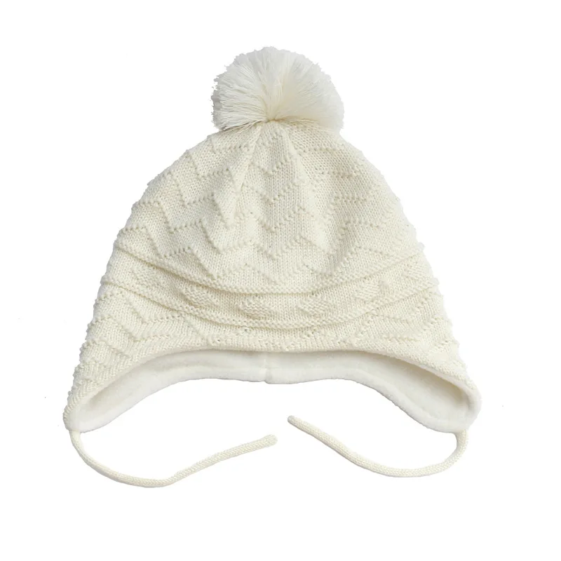 Милая детская шапка, мягкая хлопковая шапочка для новорожденных, двухслойная теплая зимняя шапка для детей, вязаные детские шапки для мальчиков и девочек 0-18 месяцев - Цвет: 1