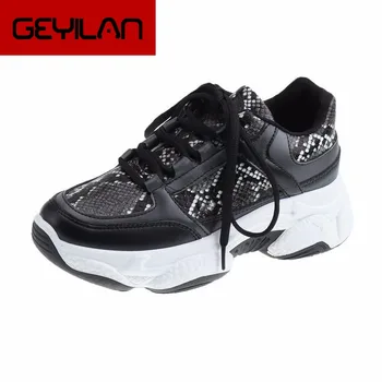 

2019 New Women Sneakers Heel Platform casual shoes Fluorescent Holographic Chunky Trainers Tenis Feminino Zapatillas S9-89