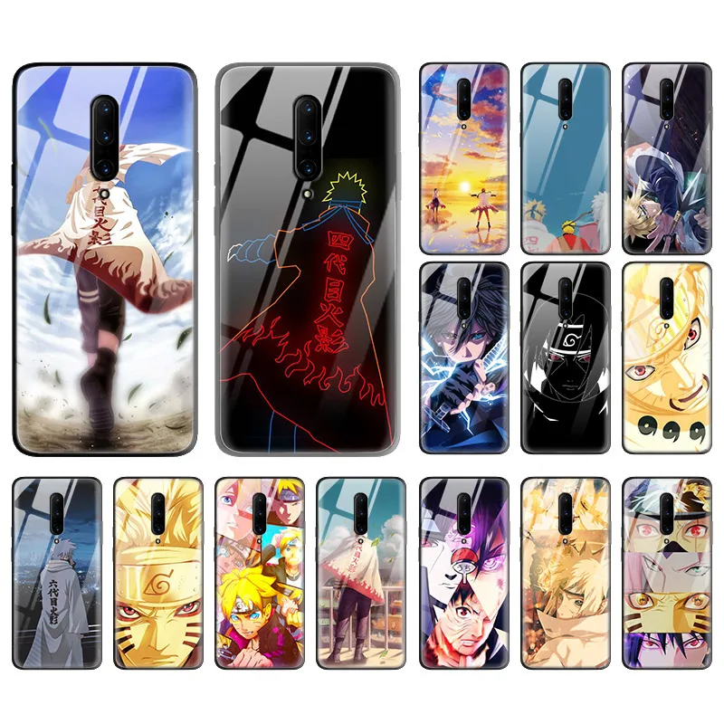 

Comic Naruto Kakashi Case for Oneplus 7 7T Pro 5G 6T One Plus 7Pro 7TPro Tempered Glass + Silicone Edge Phone Fall Coque