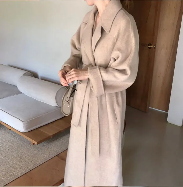Женское корейское зимнее длинное пальто, верхняя одежда, пальто свободного размера плюс, кардиганы с длинным рукавом, манто Femme Hiver, элегантное