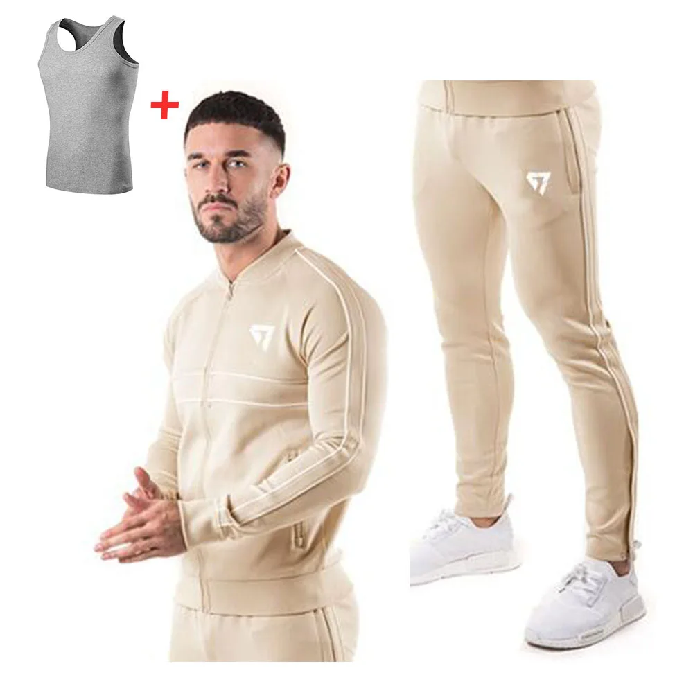 

New brand sporting suit Mens Gyms Sportswear Jogger Suit Male Breathable fabrics Tracksuit sets