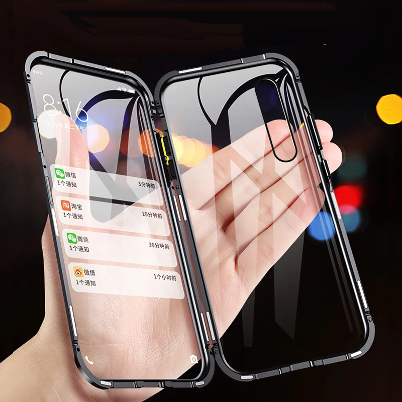 

For Xiaomi Mi 9 SE CC9 Magnetic Adsorption Metal Case For Xiaomi Mi A3 Front and Back Glass Cover Phone Cover For Xiaomi Mi CC9e