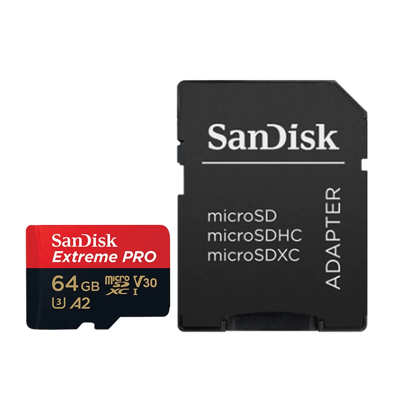 Карта Micro SD SanDisk 16 ГБ 32 ГБ MicroSDHC карта памяти 64 Гб 128 ГБ 200 ГБ 256 Гб 400 Гб MicroSDXC EXTREME PRO V30 U3 4K UHD TF карты - Емкость: red black 64GB