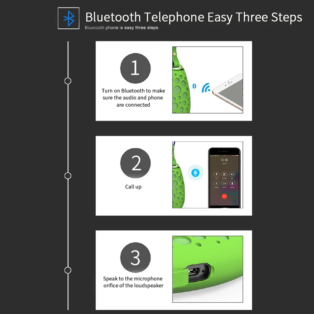Водонепроницаемый сабвуфер Bluetooth динамик Музыка Аудио Громкая связь вызов Беспроводной крюк домашний мини стерео Открытый Портативный громкий динамик